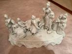 Antiek Porseleinen Beeld - Muziekscène, Ophalen of Verzenden
