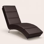 Showmodel: Lounge Ligstoel – Donkerbruin Kunstleer – 186cm, Huis en Inrichting, Stoelen, Bruin, Nieuw, Ophalen of Verzenden, Service@deubaxxl.nl