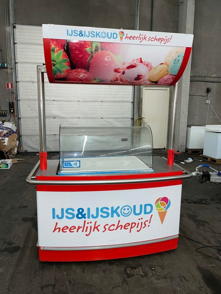 Professionele ijskar - ijsstand op stroom direct inzetbaar, Ophalen of Verzenden, Zo goed als nieuw, Zelfvriezend