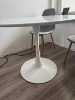 Ronde witte eettafel Jysk - 100cm, Huis en Inrichting, Tafels | Eettafels, Ophalen, Kunststof, 100 tot 150 cm, Rond