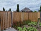 Grenen schutting 3x met poort en antraciet betonpalen., Tuin en Terras, Schuttingen, Ophalen of Verzenden, Zo goed als nieuw, Minder dan 3 meter