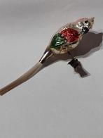 oude gekleurde kerstbal parkiet op knijper L 14 cm, Ophalen, Gebruikt