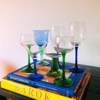 Vintage mix & match wijnglazen cocktail glas blauw groen, Ophalen of Verzenden, Borrel- of Shotglas, Zo goed als nieuw
