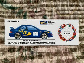 Vel met 4 stickers Subaru Impreza WRC 1997 beschikbaar voor biedingen