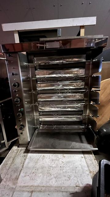 Professionele kippengrill – 6 spiezen – RVS - gas beschikbaar voor biedingen