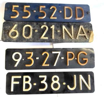 oude kentekenplaten - nummerborden