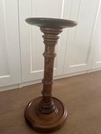 Eiken bijzettafel, Minder dan 55 cm, Rond, Ophalen of Verzenden, Zo goed als nieuw