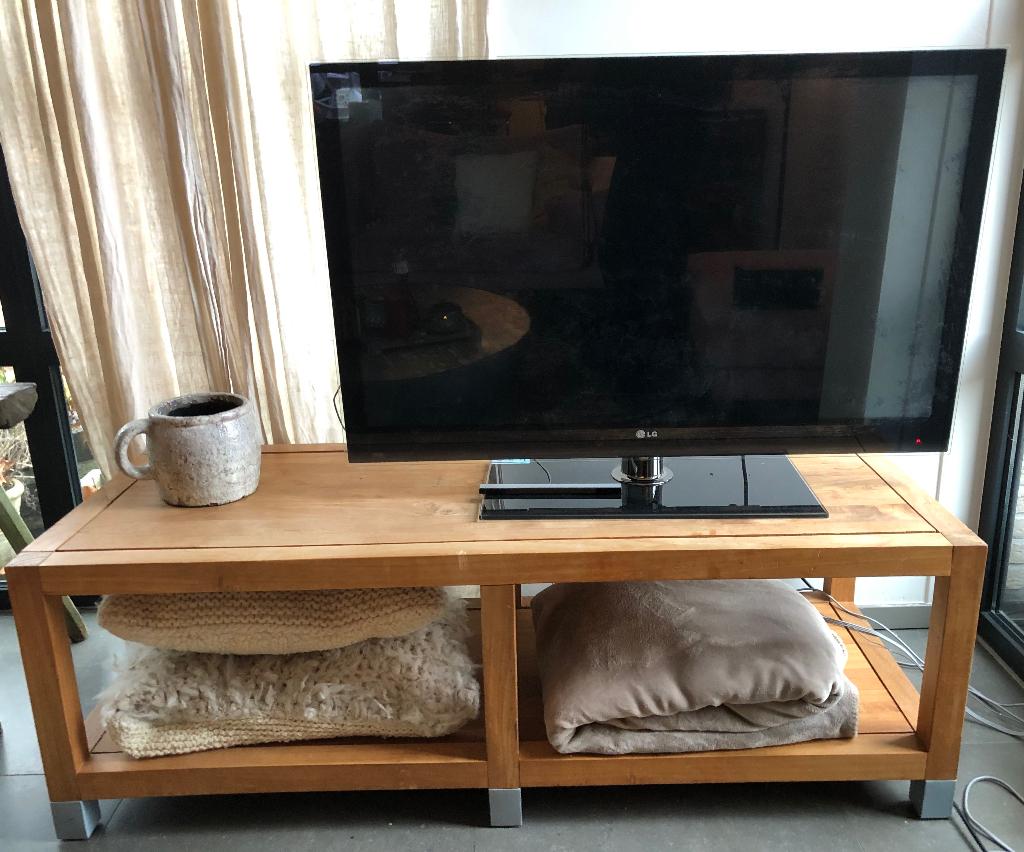 Teakhouten multifunctioneel kastje, Huis en Inrichting, Kasten | Televisiemeubels, Gebruikt, Minder dan 100 cm, 100 tot 150 cm