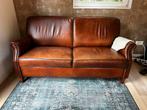 Chesterfield styl schapenleren lederen vintage retro bank, Huis en Inrichting, Ophalen, 150 tot 200 cm, Tweepersoons, Zo goed als nieuw