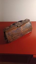 Antieke dokterstas van krokodillenleer, Ophalen, Gebruikt, Bruin, Handtas