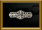 Oude zilveren broche met markasietjes, Sieraden, Tassen en Uiterlijk, Antieke sieraden, Ophalen of Verzenden, Zilver, Broche