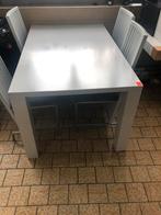 Grijze eettafel met 4 stoelen, Huis en Inrichting, Tafels | Eettafels, Ophalen, 100 tot 150 cm, Grijs, 50 tot 100 cm