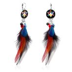 La Chiquita boho ibiza oorbellen oorhangers Apakurias 7,5 cm, Overige materialen, Hangers, Met strass, Zwart