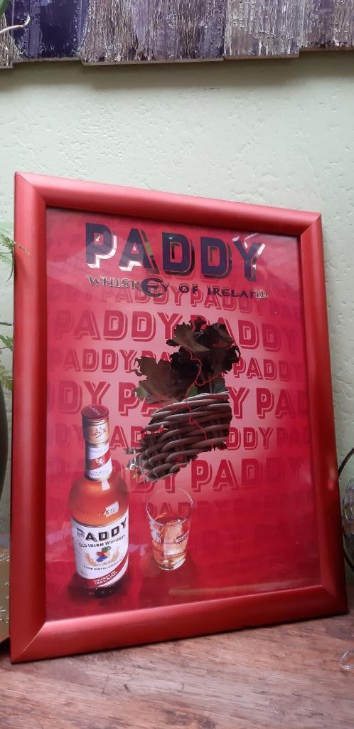Authentieke reclamespiegel Paddy Irish whiskey, Verzamelen, Merken en Reclamevoorwerpen, Nieuw, Reclamebord, Ophalen of Verzenden