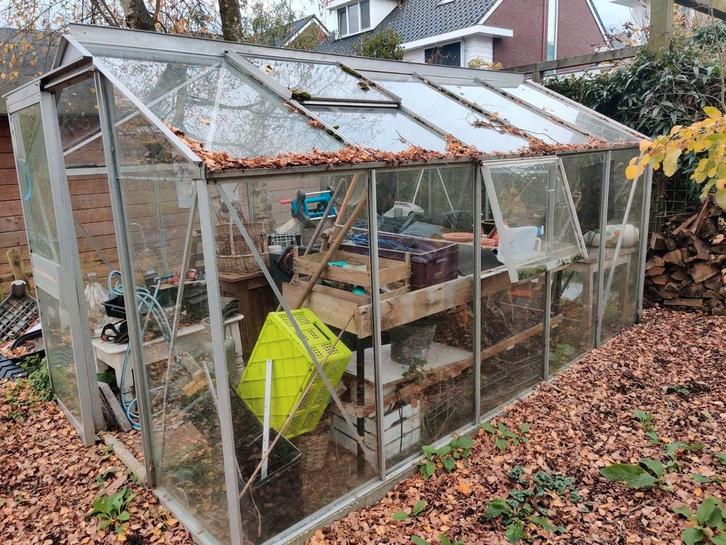 Tuinkas, Tuin en Terras, Kassen, Gebruikt, Kweekkas, Aluminium, Glas, Ophalen