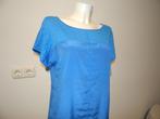 Marccain turquoise azuur blauwe top shirt mooie tint N3/M, Maat 38/40 (M), Korte mouw, Gedragen, Marccain