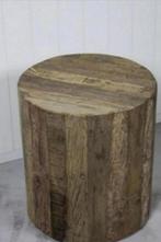 Stoere landelijk bijzettafel tafel rond, Minder dan 55 cm, Rond, Ophalen of Verzenden, Zo goed als nieuw