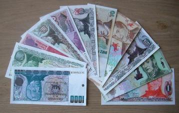 Argentinie, 11 verschillende bankbiljetten (UNC) beschikbaar voor biedingen