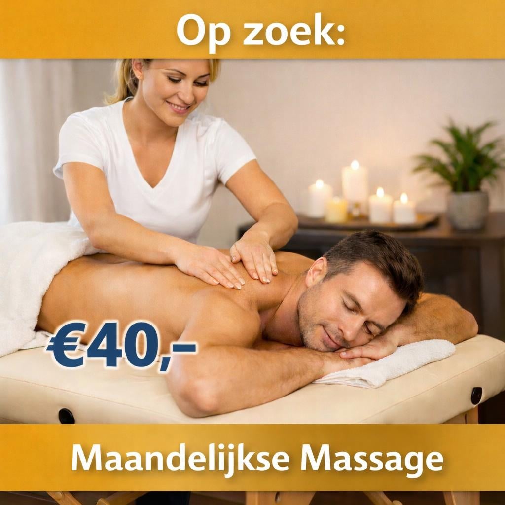 Gezocht: Ontspanningsmassage 1x p/mnd, Diensten en Vakmensen, Welzijn | Masseurs en Massagesalons, Ontspanningsmassage