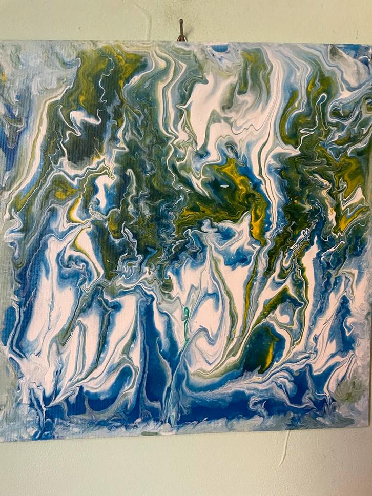 Knikkeren - Abstract Kunstwerk op Canvas, Antiek en Kunst, Kunst | Schilderijen | Abstract, Ophalen