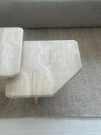 2 Vintage jaren 70 travertin tafels, Ophalen, Overige materialen, Gebruikt, 50 tot 100 cm