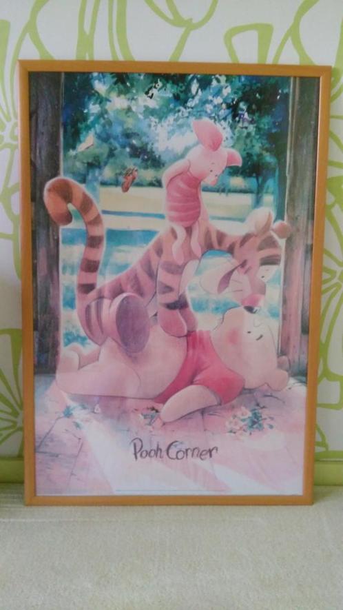3 disney posters in mooie lijst, Verzamelen, Disney, Zo goed als nieuw, Plaatje of Poster, Winnie de Poeh of vrienden, Ophalen