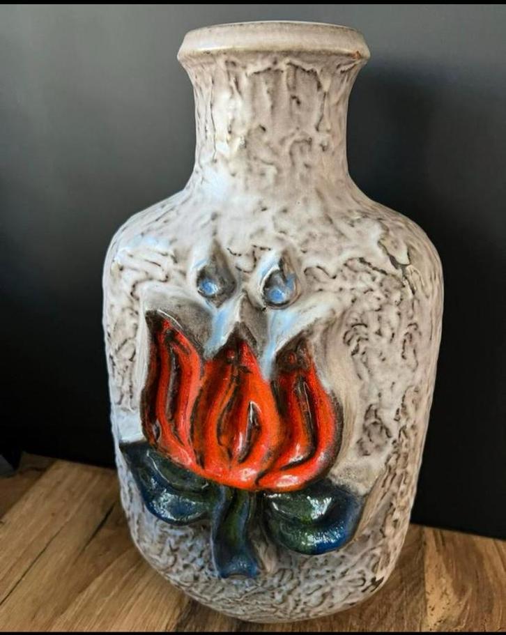 West-Germany Carstens Vaas met Bloemmotief, Antiek en Kunst, Antiek | Vazen, Ophalen of Verzenden