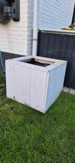 Witte Douglas Houten Plantenbak op Wielen, Tuin en Terras, Ophalen, Gebruikt, Vierkant, Tuin