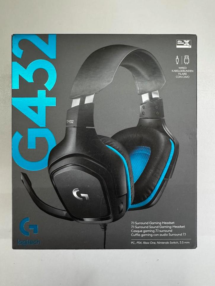 Logitech G432 – 7.1 Surround Gaming Headset, Computers en Software, Headsets, Zo goed als nieuw, Over-ear, Bedraad, Gaming headset