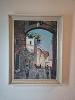 Piero Pilini Schilderij - Italiaans Dorpsgezicht 1988, Ophalen of Verzenden
