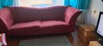 Bank, rood, velours, Huis en Inrichting, Ophalen of Verzenden, Gebruikt, 75 tot 100 cm