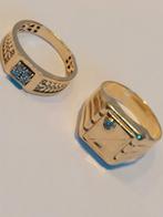 2 Gouden Ringen met Edelsteen, Sieraden, Tassen en Uiterlijk, Ringen, 18 tot 19, Gebruikt, Ophalen of Verzenden, Dame of Heer