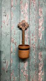 Nieuwe aparte wand bloempot met hout 2 kleuren, Ophalen of Verzenden, Nieuw