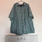 6XL Angelo Litrico Overhemd Groen-Zwart Raster Korte Mouwen, Overhemd, Angelo Litrico, Ophalen of Verzenden, Gedragen