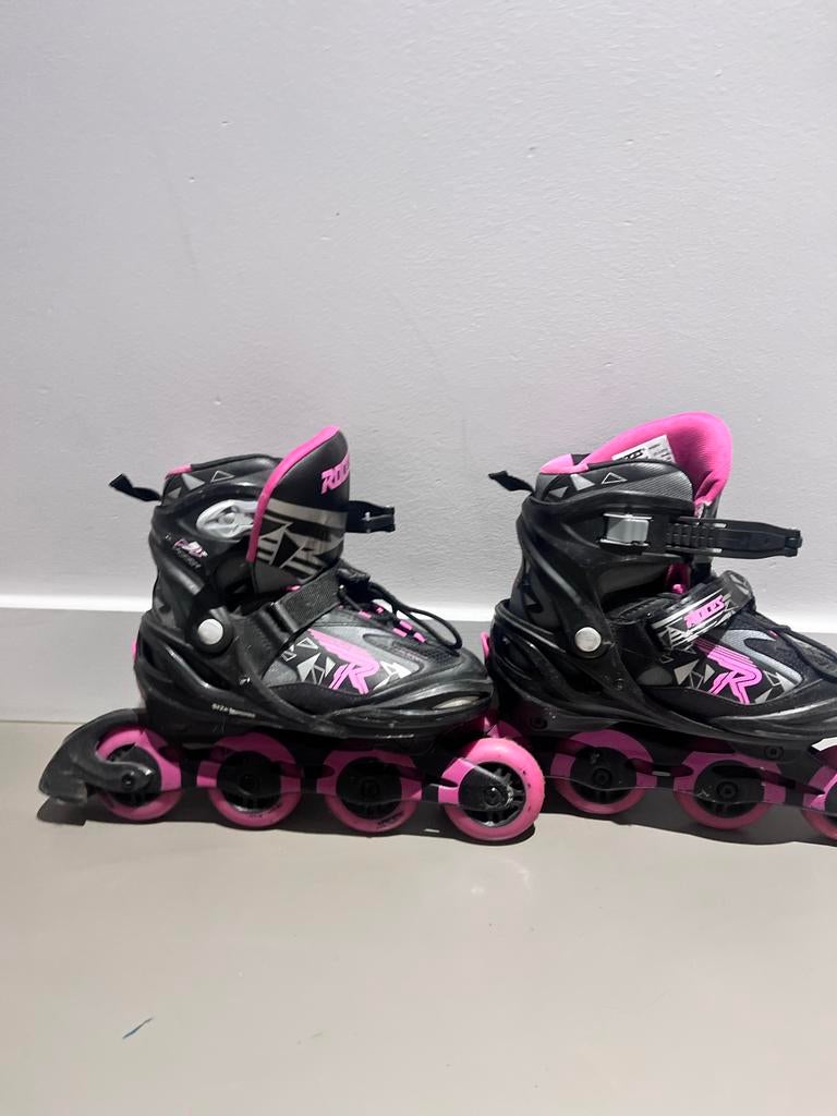 Roces skeelers zwart/roze maat 36-38, Sport en Fitness, Skeelers, Gebruikt, Inline skates 4 wielen, Roces, Kinderen, Verstelbaar