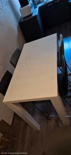 Witte Eettafel bartafel met 4 krukken, Huis en Inrichting, Tafels | Eettafels, Ophalen, 100 tot 150 cm, 50 tot 100 cm, Zo goed als nieuw