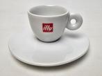 4 x Illy espresso kop en Schotels - kopje spal, Schotel ipa, Ophalen of Verzenden, Zo goed als nieuw, Effen, Kop(pen) en/of Schotel(s)