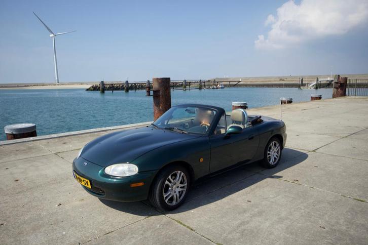 Mazda MX-5 1.6 I 1999 Groen, Auto's, Mazda, Particulier, MX-5, ABS, Lederen bekleding, Metallic lak, Open dak, Trekhaak, Benzine