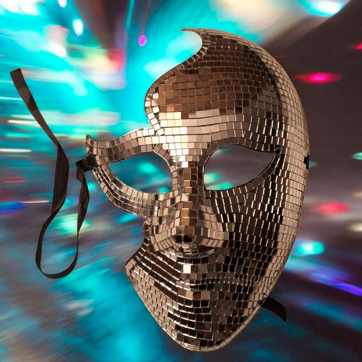 Discomasker – Glow in the Dark! Carnaval, Kleding | Dames, Carnavalskleding en Feestkleding, Nieuw, Carnaval, Ophalen of Verzenden