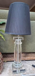 Elegante zware glazen tafellamp met zwarte kap, Antiek en Kunst, Antiek | Lampen, Ophalen