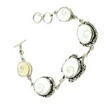 zilver armband Shiva Oog / Shiva Eye, Verzenden, Wit, Nieuw, Met edelsteen