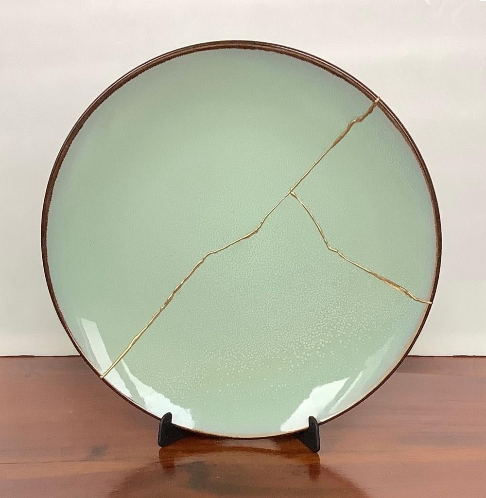 kintsugi bord schaal, Ophalen of Verzenden, Nieuw, Porselein, Bord of Schaal