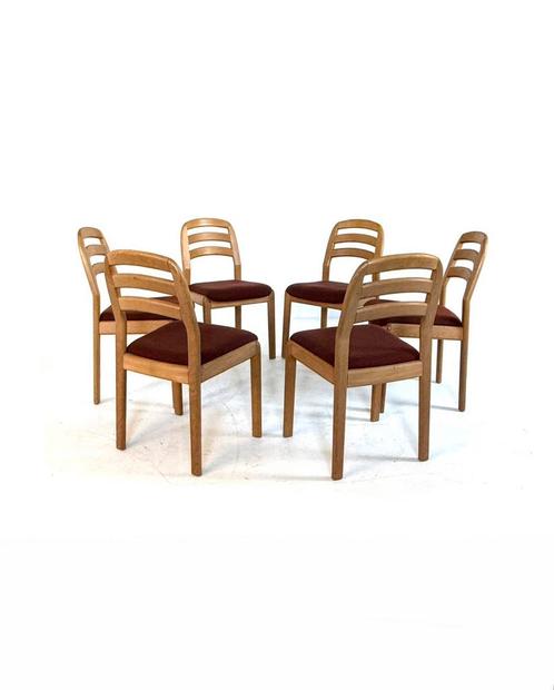 Set van 6 vintage eetkamerstoelen, Dyrlund ‘70, Huis en Inrichting, Stoelen, Zo goed als nieuw, Vijf, Zes of meer stoelen, Hout