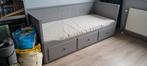 IKEA Hemnes Bedbank Grijs + 2 matrassen/2 hoezen/2 kussens, Ophalen, Verstelbaar, 210 cm, Tweepersoons