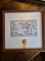 Oude kaart van Eindhoven - Gravure Hogenberg, Antiek en Kunst, Ophalen of Verzenden