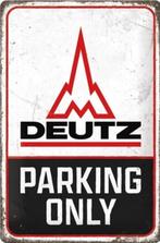 Deutz Parking Only. Metalen wandbord in reliëf 20 x 30 cm., Ophalen of Verzenden, Nieuw, Reclamebord