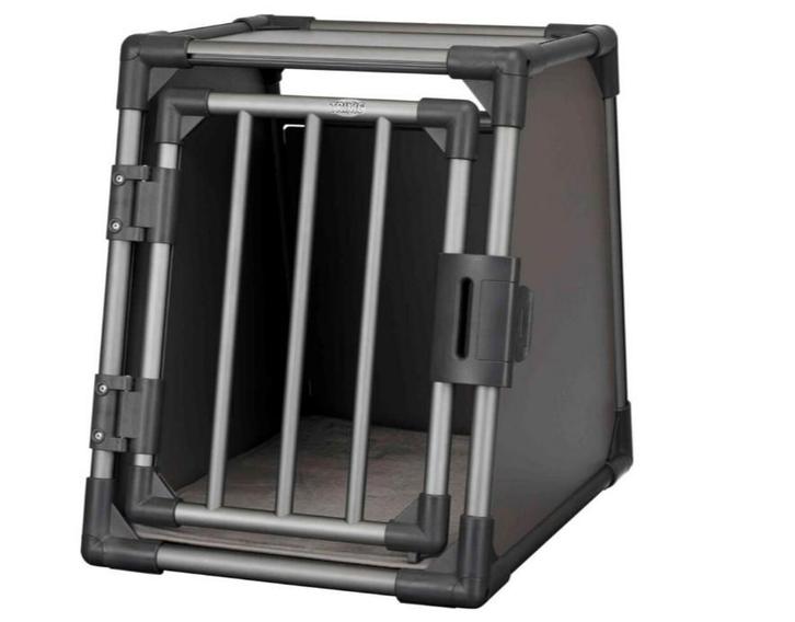 Trixie transportbox aluminium grafiet zwart maat S, Dieren en Toebehoren, Transportboxen, Zo goed als nieuw, Ophalen