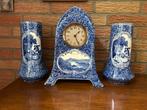 Delfts blauw antiek klok en vazen, Ophalen of Verzenden