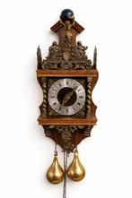 Zaanse wandklok Warmink Wuba, eiken met gewichten, werkend, Ophalen