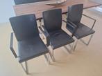 3 leren eetkamerstoelen  van KFF, Ophalen, Gebruikt